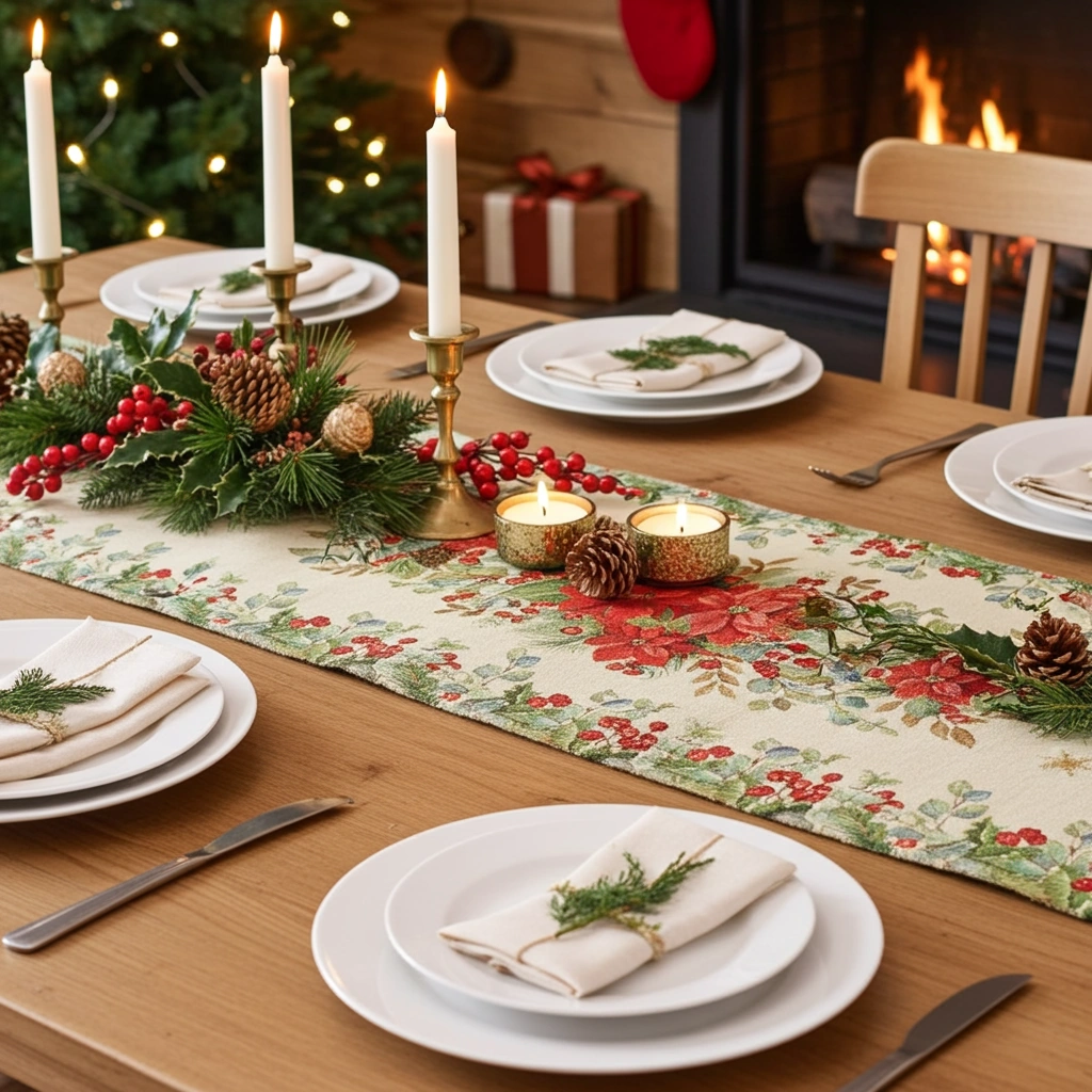 Bieżnik gobelinowy świąteczny 40x100 - gwiazda betlejemska Bieznik-gobelinowy-swiateczny-Marion