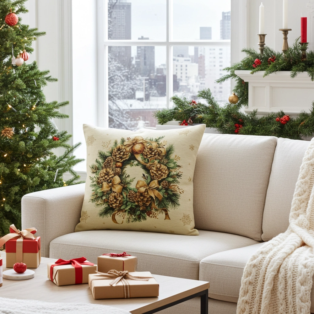 Poszewka gobelinowa świąteczna - Świąteczny wianek Poszewka-gobelinowa-swiateczna---swiateczny-wianek-Hurtownia-Tkanin-Marion-edited_3