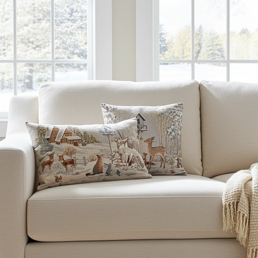 Poduszka gobelinowa świąteczna SW235D XL z wypełnieniem SW235-aranzacja-gobeliny-zestaw