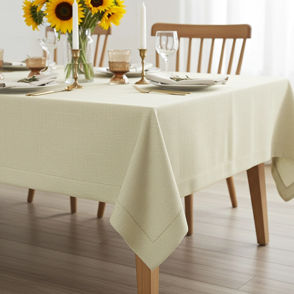 Obrus z mereżką Gabriela - beżowy bezowy-obrus-z-merezka-marion-hurtownia-tkanin