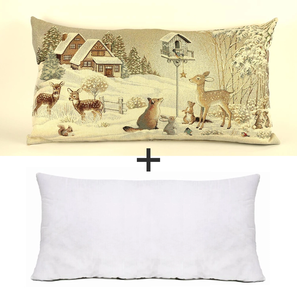 Poduszka gobelinowa zimowa SW235C 45x80 cm wypełnieniem poduszka-235C-poszewka-z-wkladem-gotowa-poduszka-gobelinowa45x80cm-marion