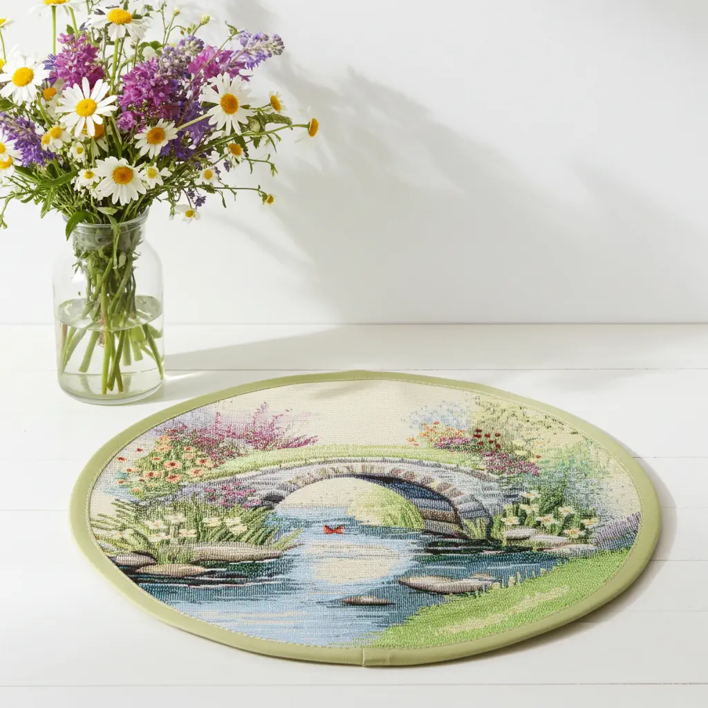 Serwetka gobelinowa średnica 27 cm - Wiosna W037 serwetka-wiosna-037-gobelinowa