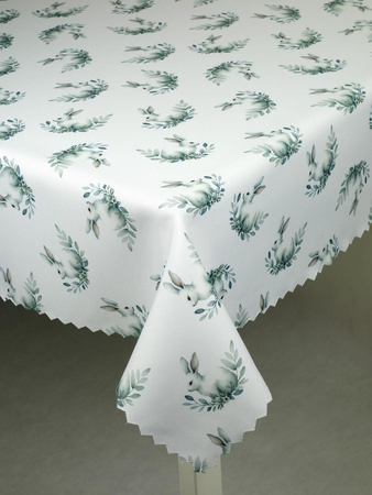 Obrus wielkanocny "Zajączek" - ząbek