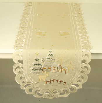 Bieżnik haftowany świąteczny 40x160 cm - 8837