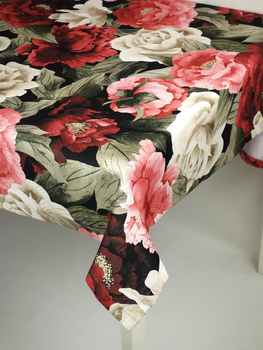 Obrus "Róże 22" - podszyty, prostokąt 90x155 cm