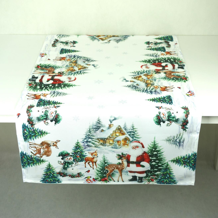 Bieżnik drukowany  60 x120 cm - wioska Mikołaja