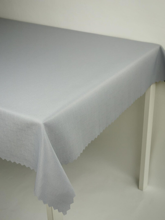 Obrus gładki "Len" popiel - ząbek