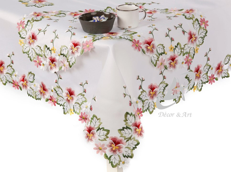 Obrus haftowany 18020B , Prostokąt 180 x 130 cm