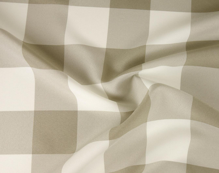 Tkanina obrusowa w kratkę 7x7 cm - beżowa