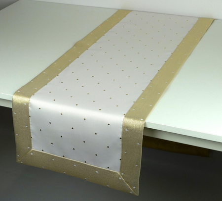 Bieżnik złota kropka - 40x160 cm
