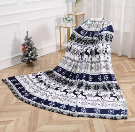 Koc świąteczny z mikrofibry  - 160x200 cm