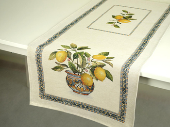 Bieżnik gobelinowy  45x140 - cytryny