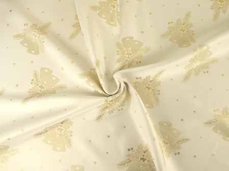 Tkanina obrusowa świąteczna "Dzwonek"- złota