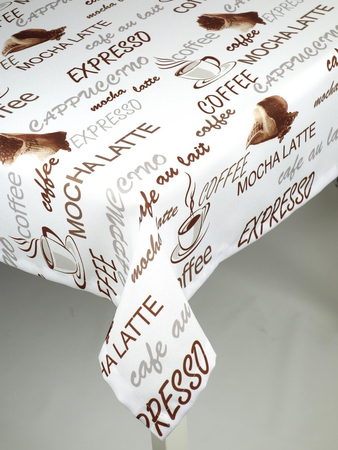 Obrus "Kawa 6" - podszyty   , Kwadrat 110 x 110 cm