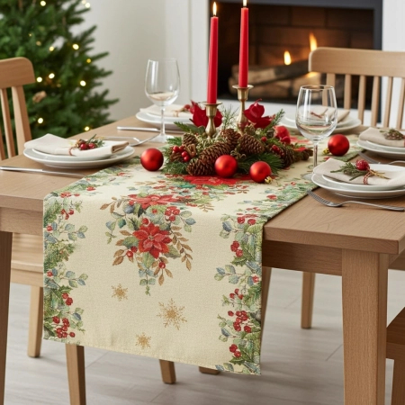 Bieżnik gobelinowy świąteczny 40x100 - Gwiazda betlejemska