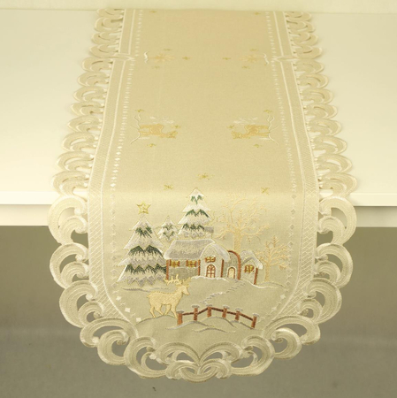 Bieżnik haftowany świąteczny 40x160 cm - 8837