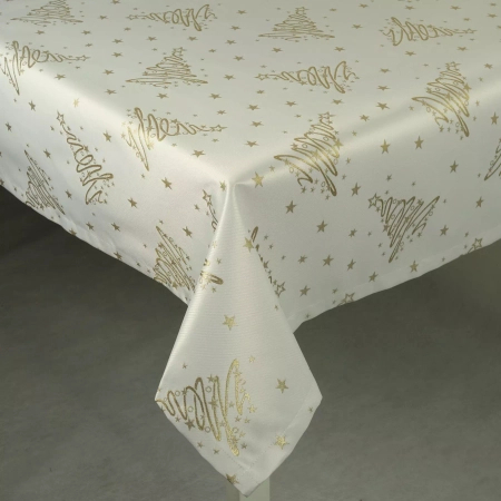 Obrus świąteczny Choinka 2176 złota - podszyty