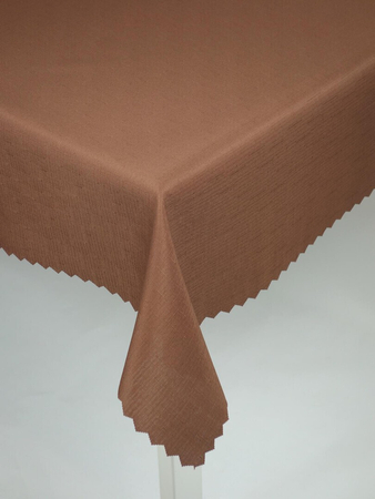 Obrus gładki "Len" jasny brąz - ząbek