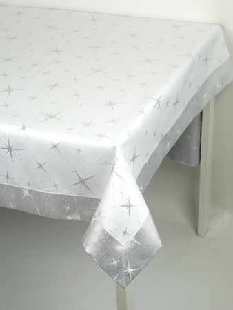 Świąteczny obrus Christmas star srebrny - mankiet