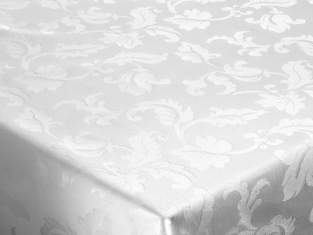 Tkanina obrusowa z bawełną - biała