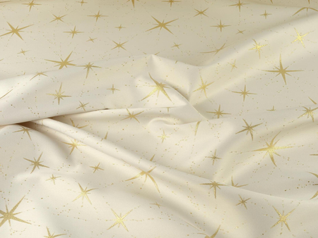 Świąteczna tkanina obrusowa "Christmas star" - złota