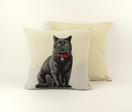 Poszewka gobelinowa - Czarny kot