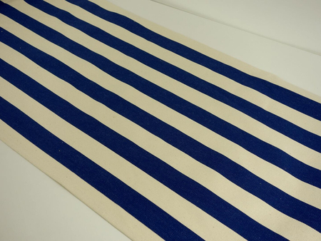 Tkanina leżakowa "Pasy" - granatowe