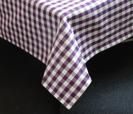 Obrus "Kratka" 1x1 cm fioletowy - podszyty