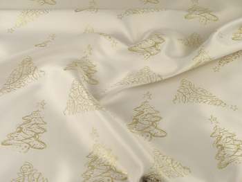 Tkanina obrusowa świąteczna "Choinka 3401"- złota