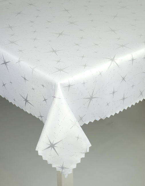 Świąteczny obrus "Christmas star" srebrny