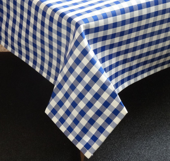 Obrus "Kratka" szafirowy - podszyty