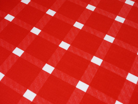 Tkanina obrusowa plamoodporna "Kratka klasyczna" - czerwona