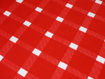 Tkanina obrusowa plamoodporna "Kratka klasyczna" - czerwona