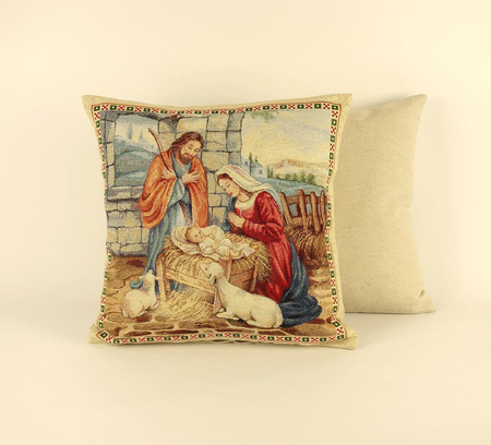Poszewka gobelinowa świąteczna - Szopka bożonarodzeniowa