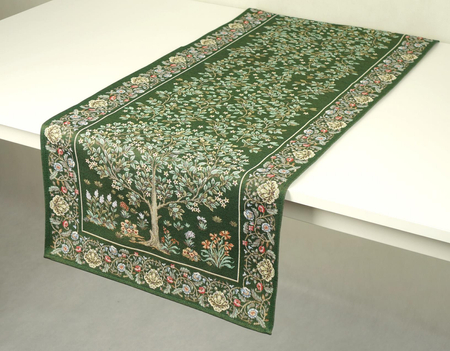Bieżnik gobelinowy 45x180 - Drzewko szczęścia zielone