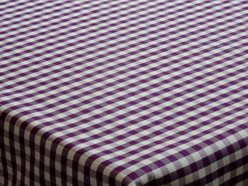 Tkanina obrusowa w kratkę 2x2 cm - fiolet