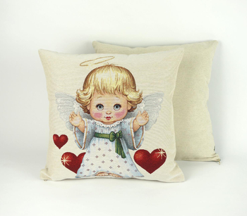 Poszewka gobelinowa Aniołek z sercami