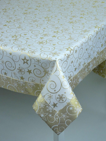 Świąteczny obrus "Powoje" złoty - mankiet