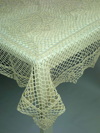 Obrus szydełkowy - beżowy, Prostokąt 180 x 140 cm