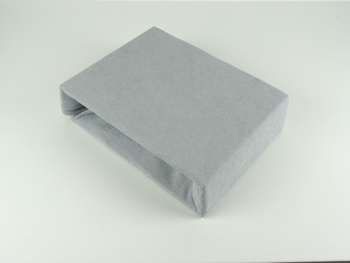 Prześcieradło frotte z gumką - szare, Prostokąt 200 x 220 cm