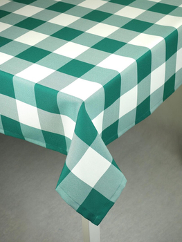 Obrus w kratkę 7x7 cm turkusowy - podszyty