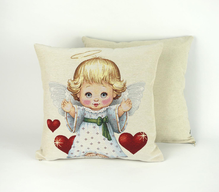 Poszewka gobelinowa Aniołek z sercami