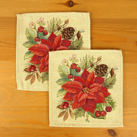 Serwetka świąteczna gobelinowa 18x18 cm - gwiazda betlejemska