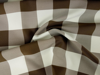 Tkanina obrusowa  w kratkę 7x7 cm - brązowa