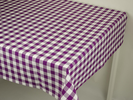 Obrus w kratkę 2x2 cm fioletowy - podszyty
