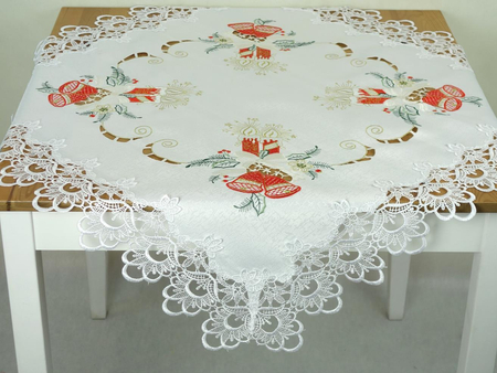 Serweta haftowana świąteczna z gipiurą  85x85 cm