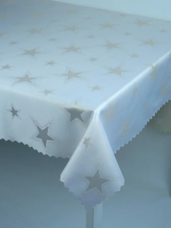 Obrus świąteczny "Klasyczna gwiazdka złoty" - ząbek