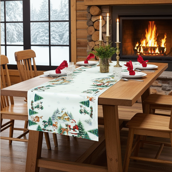 Bieżnik drukowany  50 x100 cm - wioska Mikołaja