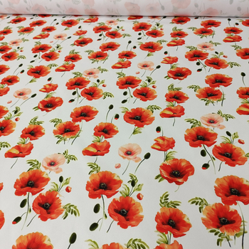 Tkanina obrusowa drukowana  "Maki 4"