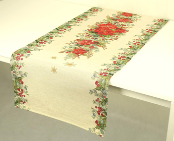 Bieżnik gobelinowy świąteczny 45x180 - gwiazda betlejemska